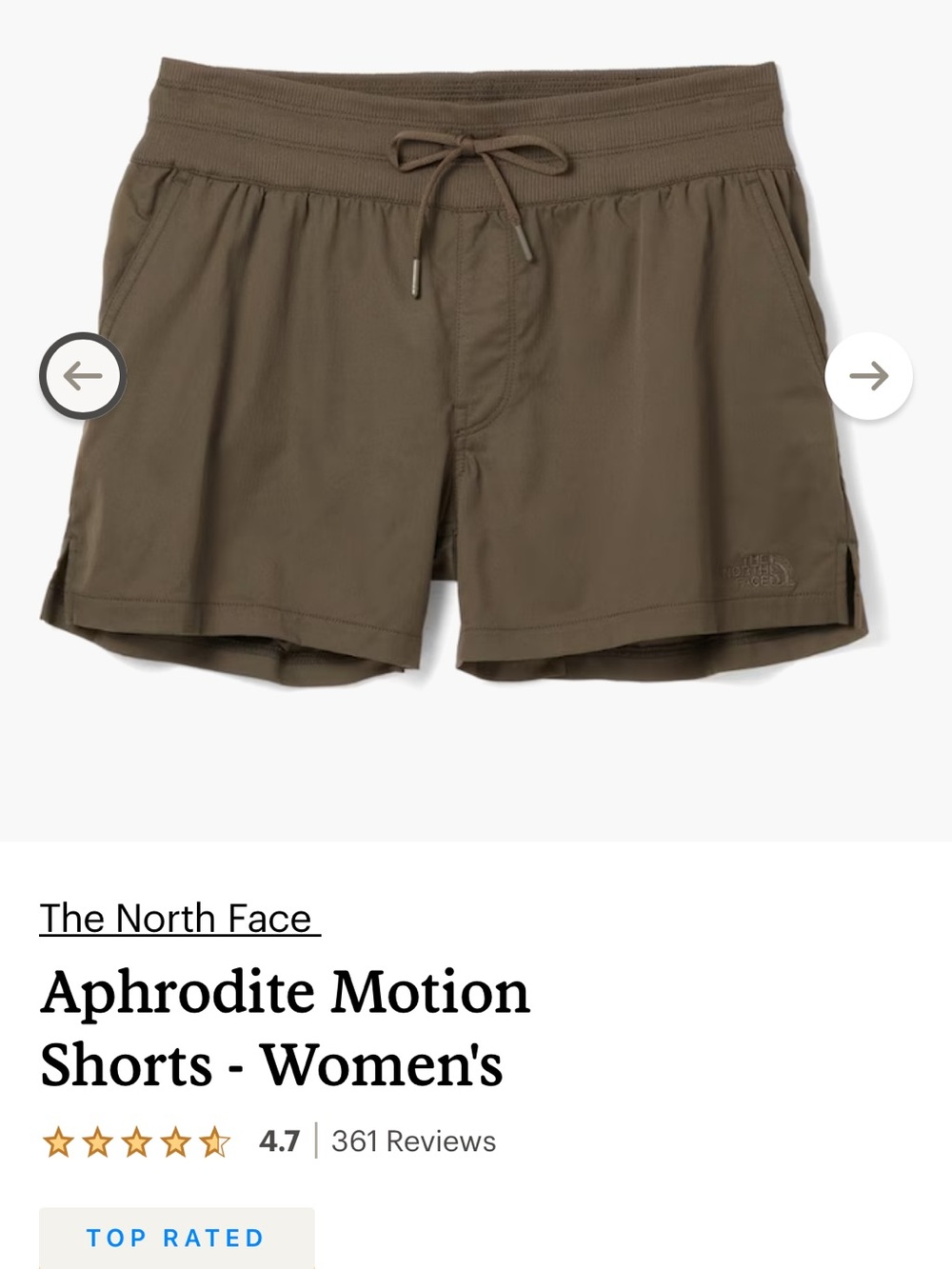 The North Face Women's Dusty Blue Drawstring Athletic Shorts - Picture 5 of 5